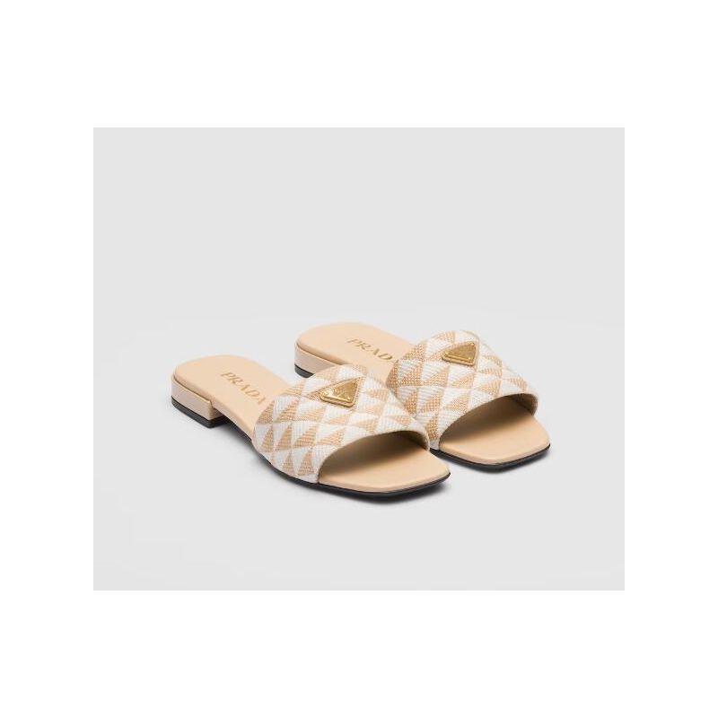 Prada Embroidered fabric slides  , 35-41