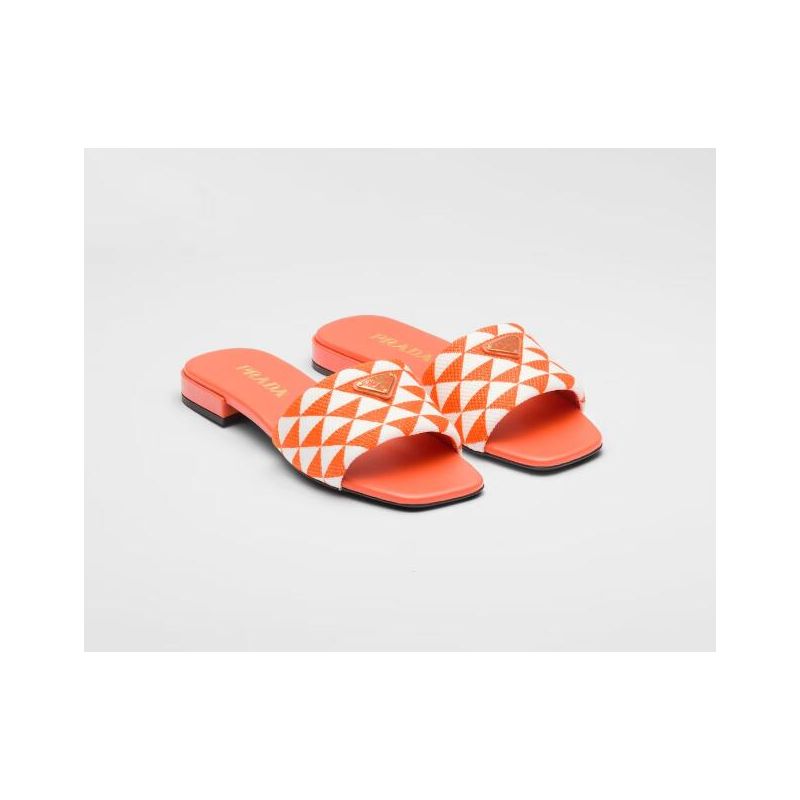 Prada Embroidered fabric slides  , 35-41