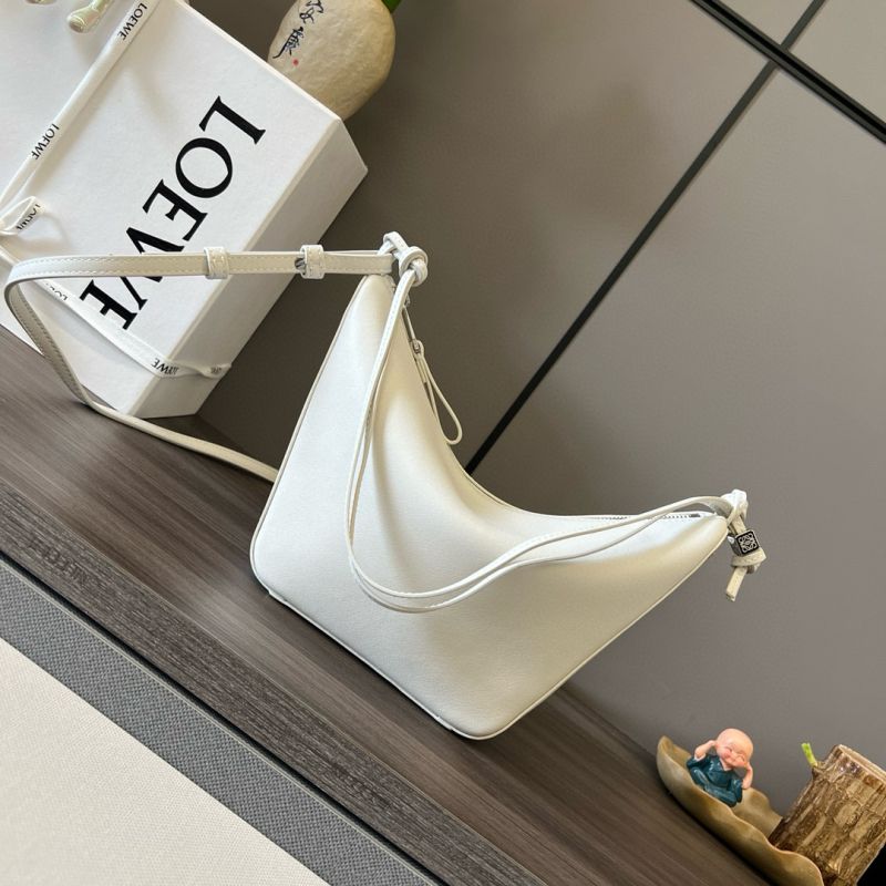 Loewe Mini Hammock Hobo in Classic Calfskin-White