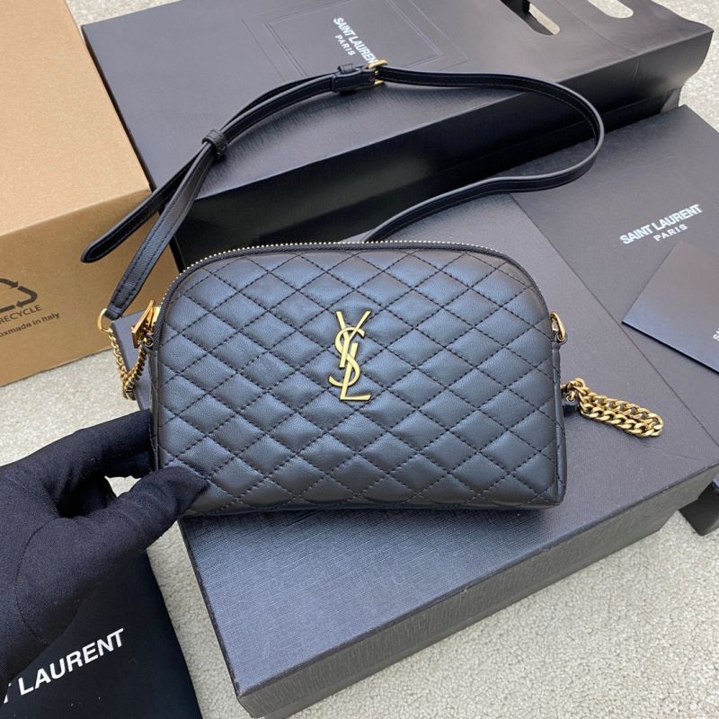 Saint Laurent Gaby Zippered Pouch in Lambskin-Black