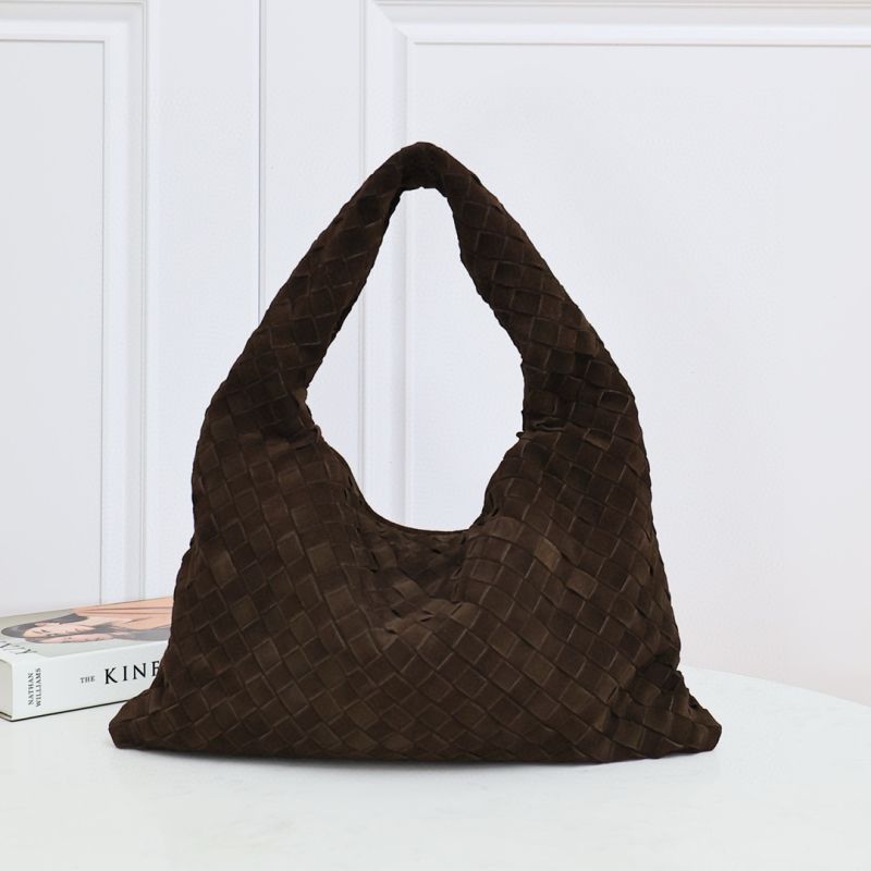 Bottega Veneta Small Hop Shoulder Bag in Smooth suede-Fondant