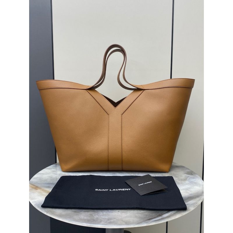 Saint Laurent Y Tote in Leather -Brick
