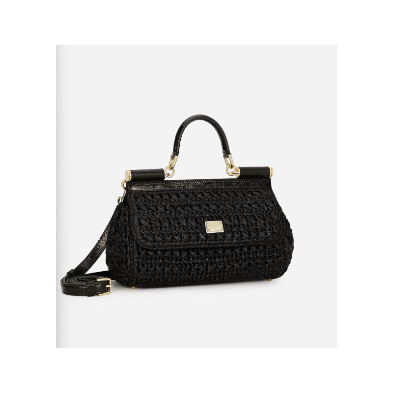 Dolce Gabbana Elongated Sicily Handbag in Raffia