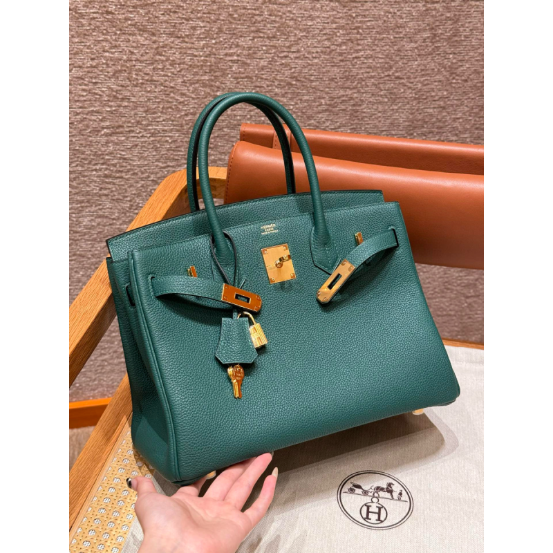 Hermes Birkin 35 Borsa in pelle togo-Malachite
