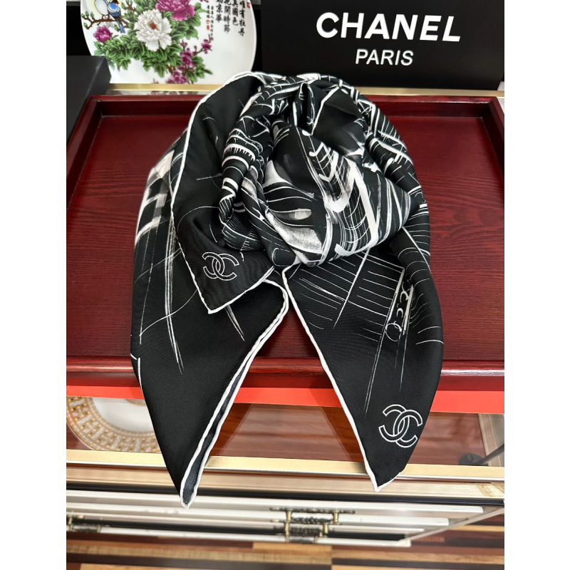 Chanel Square Silk Scarf 90cm