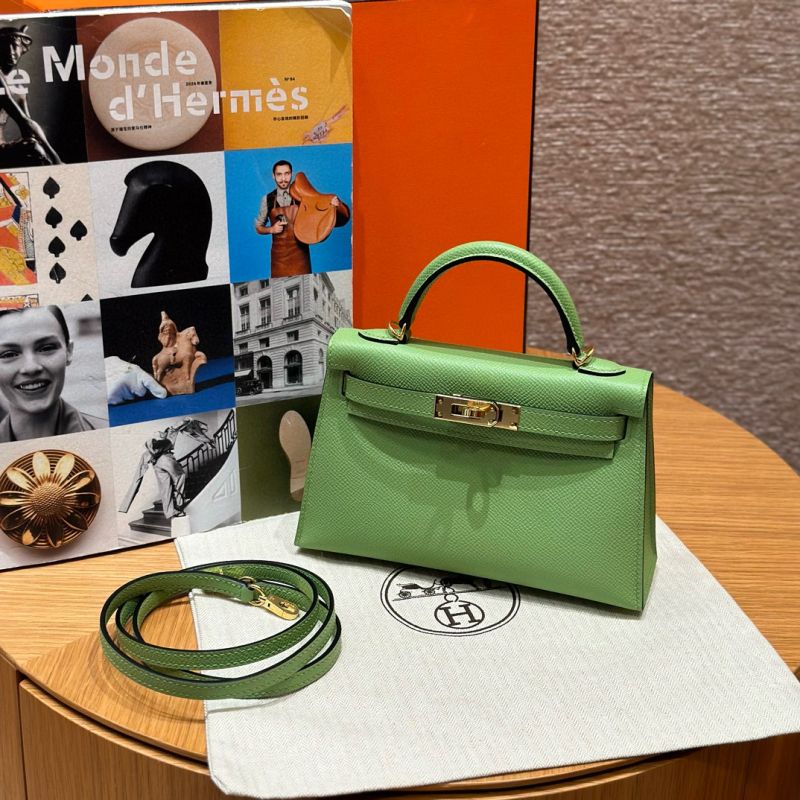 Hermes Mini Kelly in Epsom leather-Vert Criquent