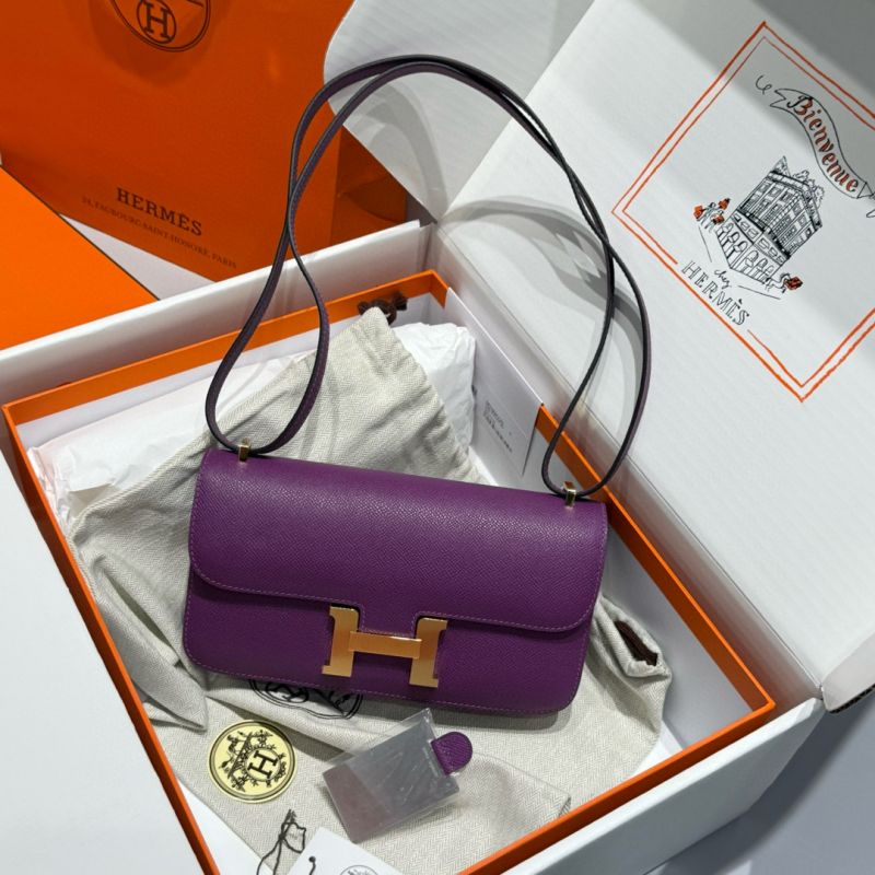 Hermes Constance Elan Shoulder Bag in Epsom Leather-Purple