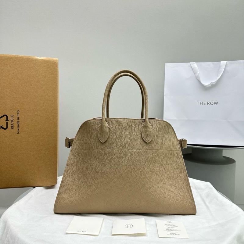 The Row Soft Margaux 15 Bag in leather-Taupe