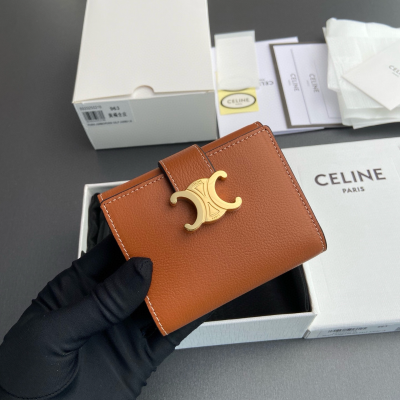 Celine Triomphe Portafoglio piccolo-Tan