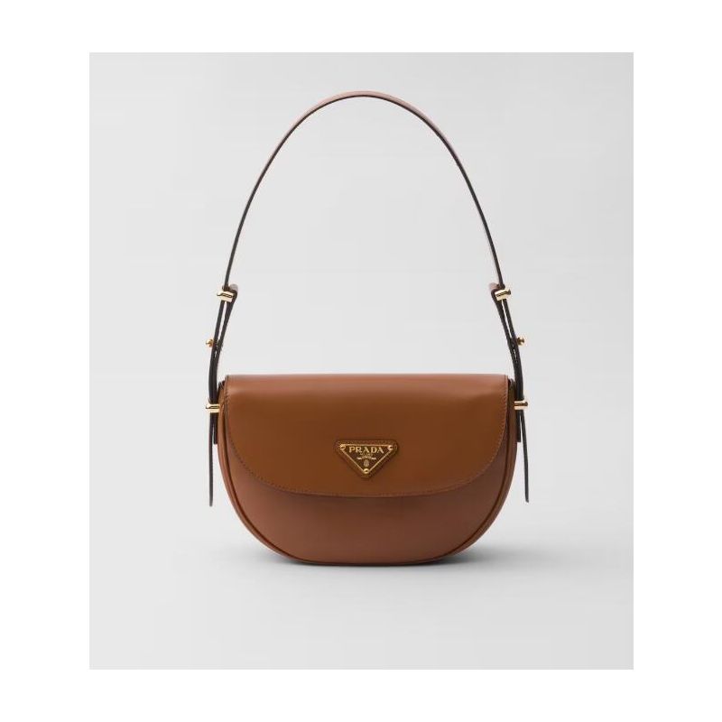 Prada Arqué leather shoulder bag with flap