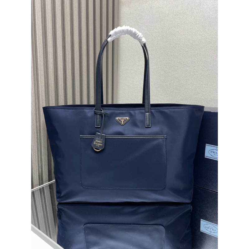 Borsa shopping Prada Re-Edition 1978 large in Re-Nylon e Saffiano-Blue