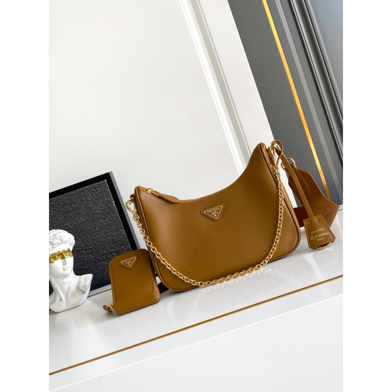 Borsa Prada Re-Edition 2005 in Saffiano-Caramel