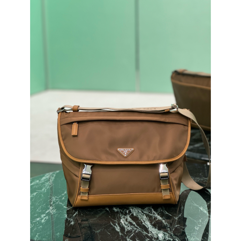 Prada Large Re-Nylon and leather shoulder bag