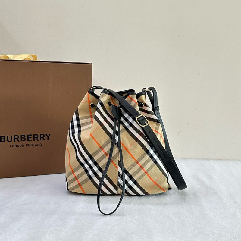 Burberry Medium Check Bucket Bag-Sand
