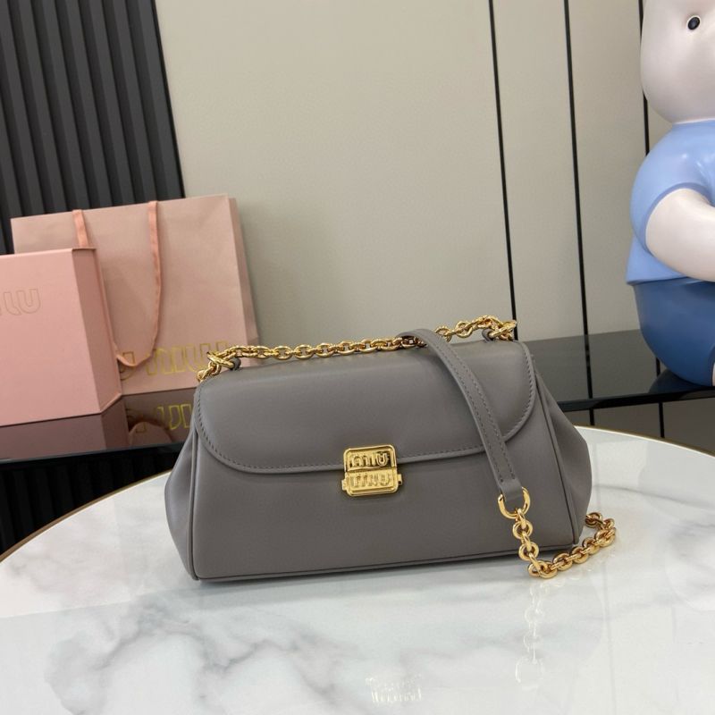 Miu Miu Leather shoulder bag-Grey