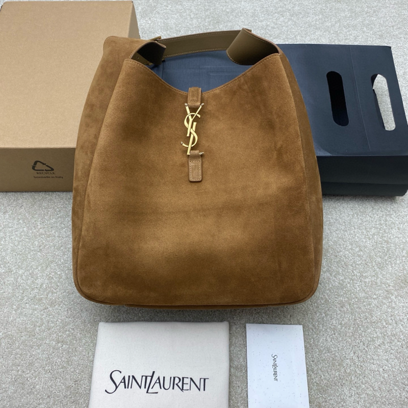 Saint Laurent LE 5 À 7 Supple Large in Suede - Brown