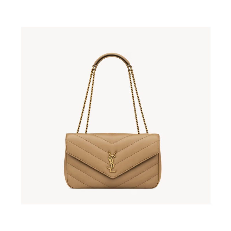 Saint Laurent Loulou Medium in matelasse lambskin- Natural Tan