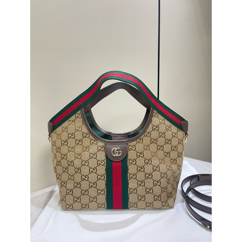 Gucci Giglio small tote bag-Beige and dark brown