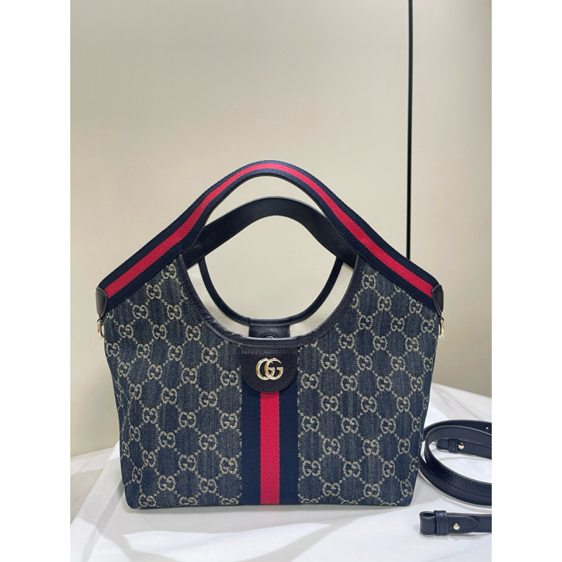 Gucci Giglio small tote bag-Beige and dark brown
