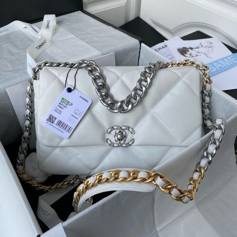 Borsa Chanel 19 Grande-White