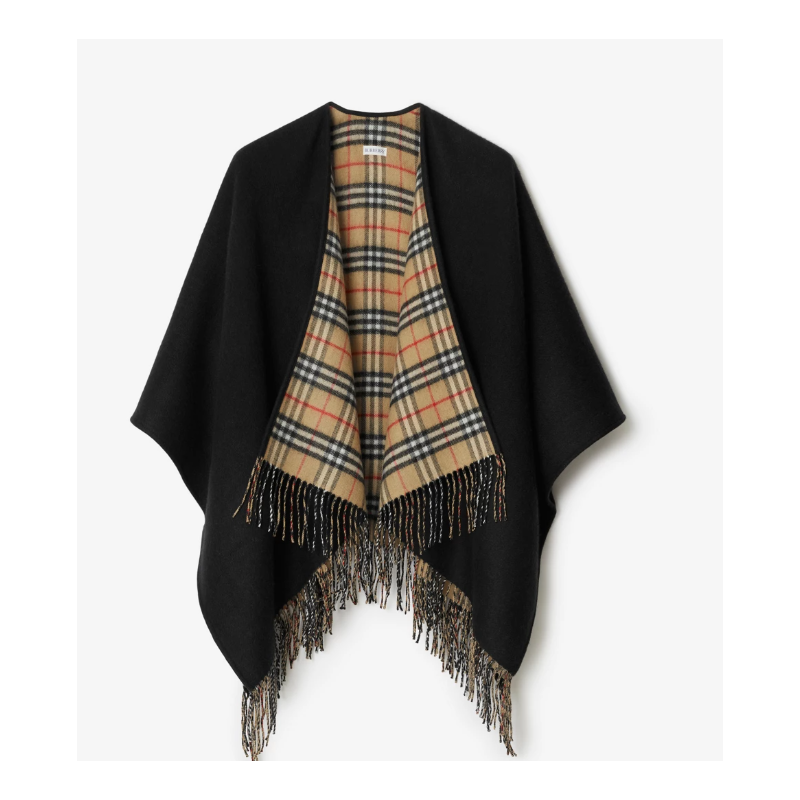 Burberry Reversible Check Wool Cape 