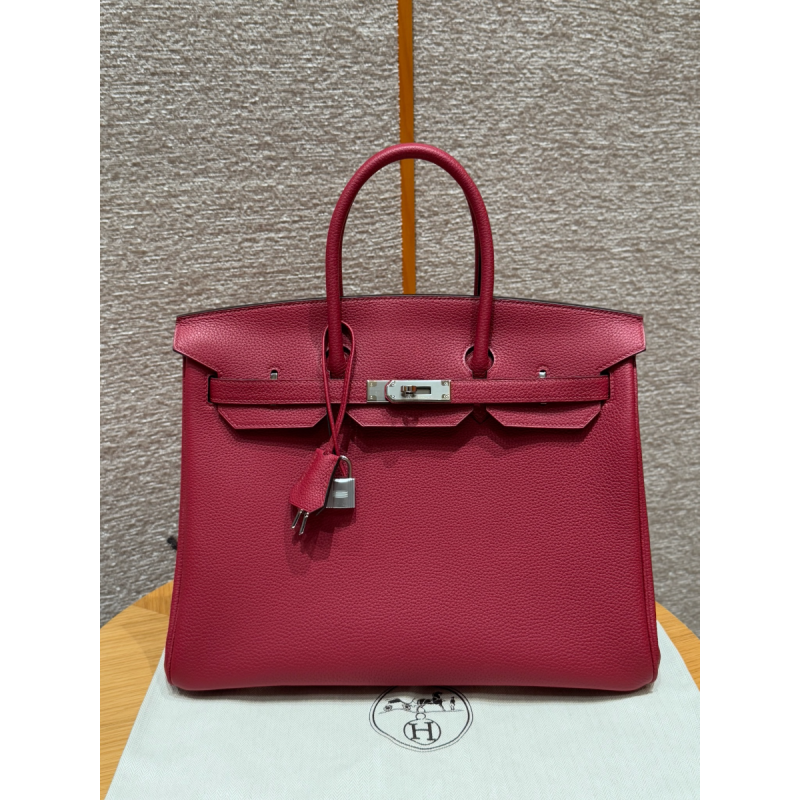 Hermes Birkin 35  in Togo leather-Rouge grenat