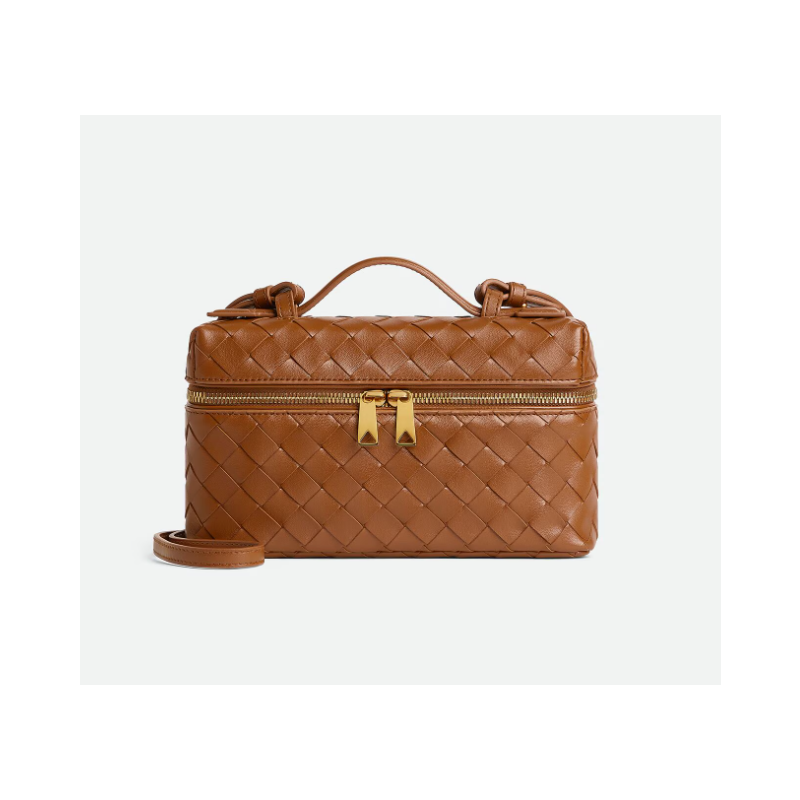 Amber Green Intrecciato leather Bang Bang Vanity Case 