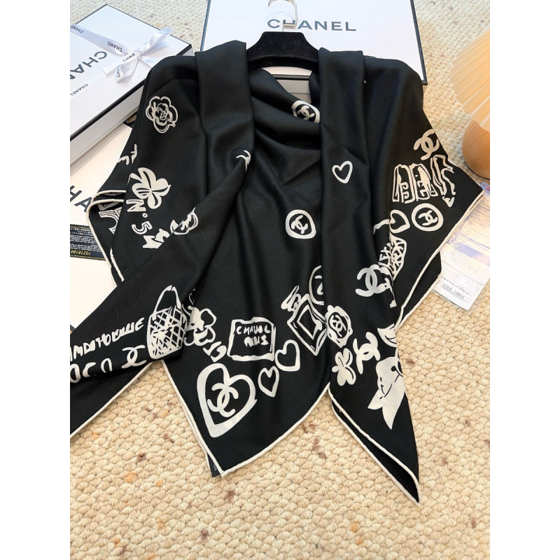 Chanel Silk and Wool Shawl 