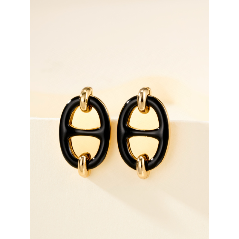Hermes Mini Mailon Earrings-Noir
