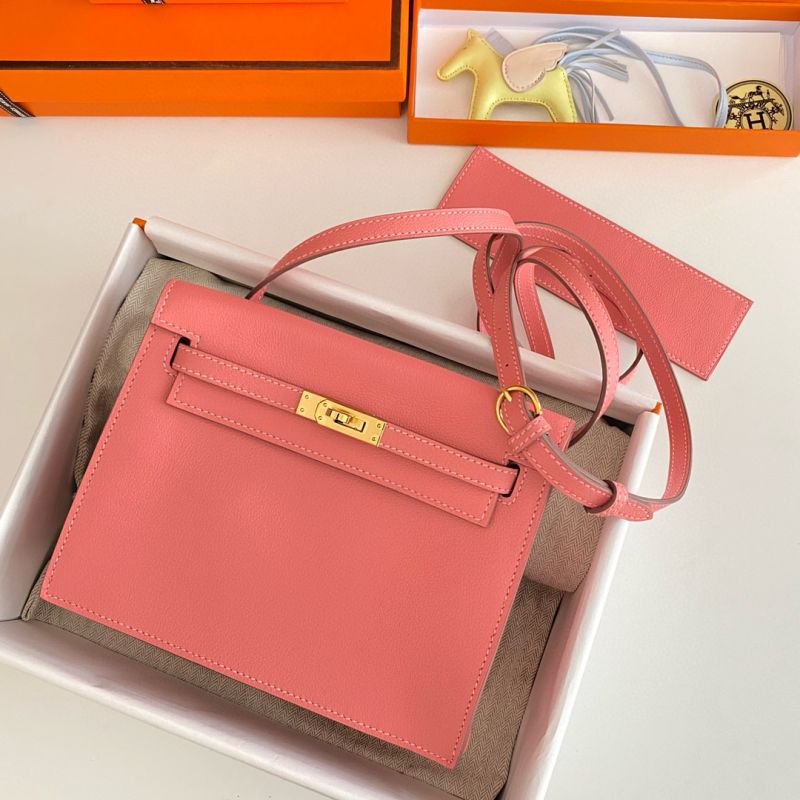 Hermes Kelly Danse Shoulder Bag-Rose Lipstick