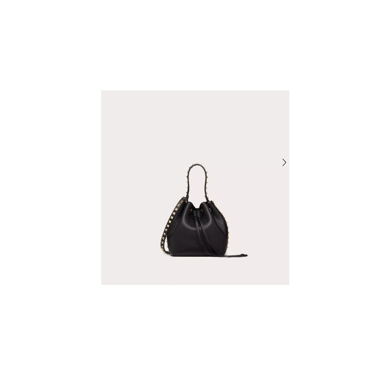 Rockstud Grainy Calfskin Bucket Bag 