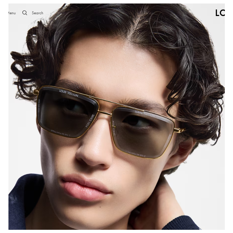  LV super vision metal square sunglasses
